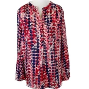 Liz Claiborne Top Size XL Dot Pattern